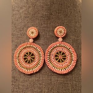 Beaded Drop Earrings • Statement Seed Bead Earring •   Handmade TCircle Dangle